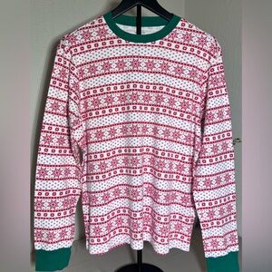 Carter’s Adult XXL Christmas Pajama Top Red White Snowflake Long Sleeve